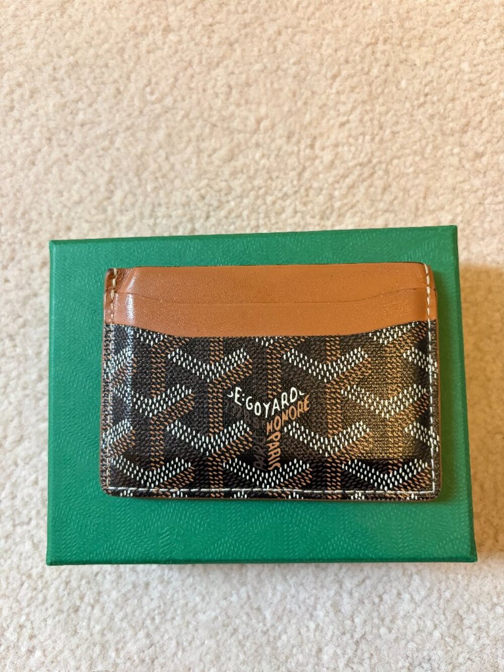 Goyard Saint Sulpice Card Holder - Tan/Black